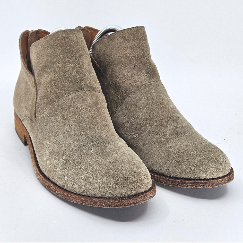Kork-Ease Riviera Suede Ankle Boot Zip Back Taupe Womens Size 8M Boho Minimalist